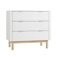 Pinio Miloo chest of drawers with 3 drawers, white