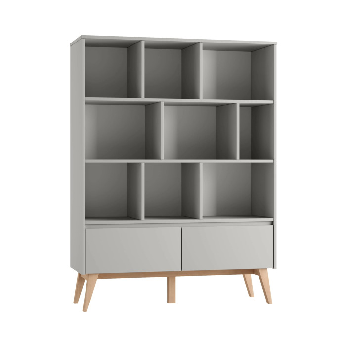 Pinio Swing wide bookcase, grey 3