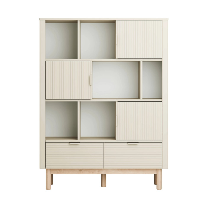Pinio Miloo wide bookcase, champagne 5