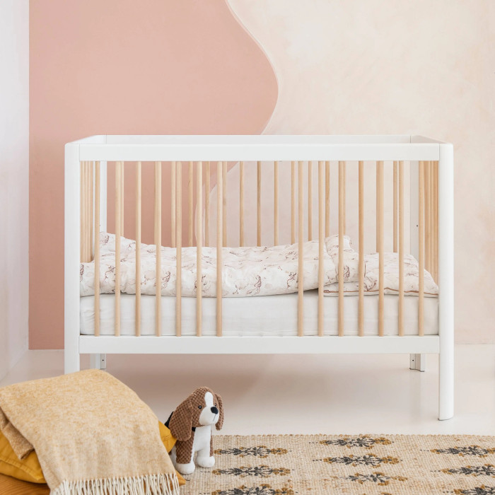 Дитяче ліжечко для немовляти приставне 120×60 біле - Pinio Pure 4