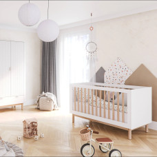 Дитяче ліжечко для немовляти приставне 120×60 біле - Pinio Miloo