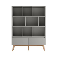 Pinio Swing wide bookcase, grey