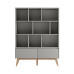Pinio Swing wide bookcase, grey
