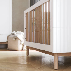 Дитяче ліжечко для немовляти приставне 120×60 біле - Pinio Miloo