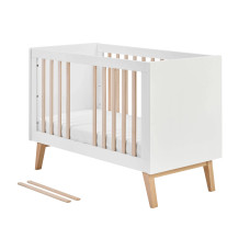 Дитяче ліжечко приставне 120×60 Pinio Swing біле зі знімною боковиною