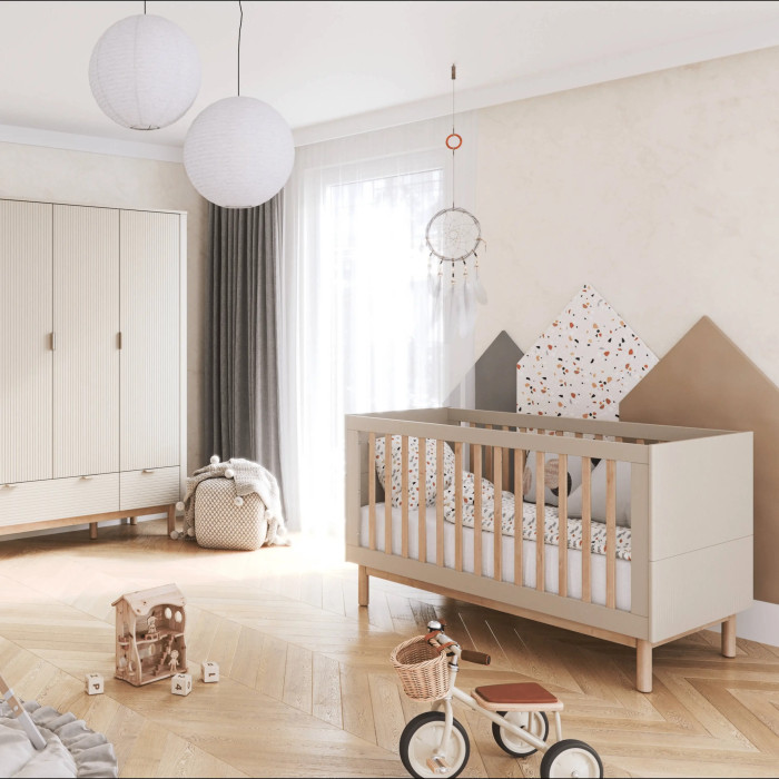 Pinio Miloo baby cot-bed 140×70, champagne 2