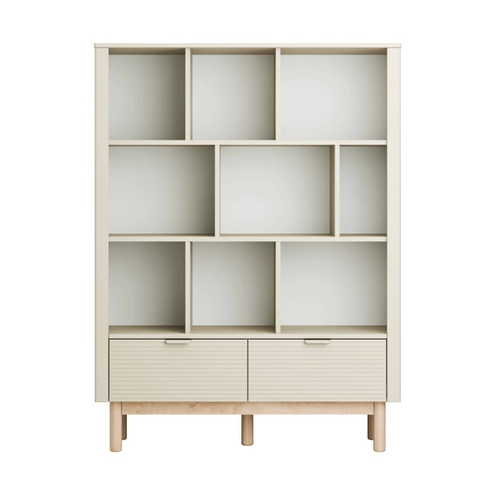 Pinio Miloo wide bookcase, champagne